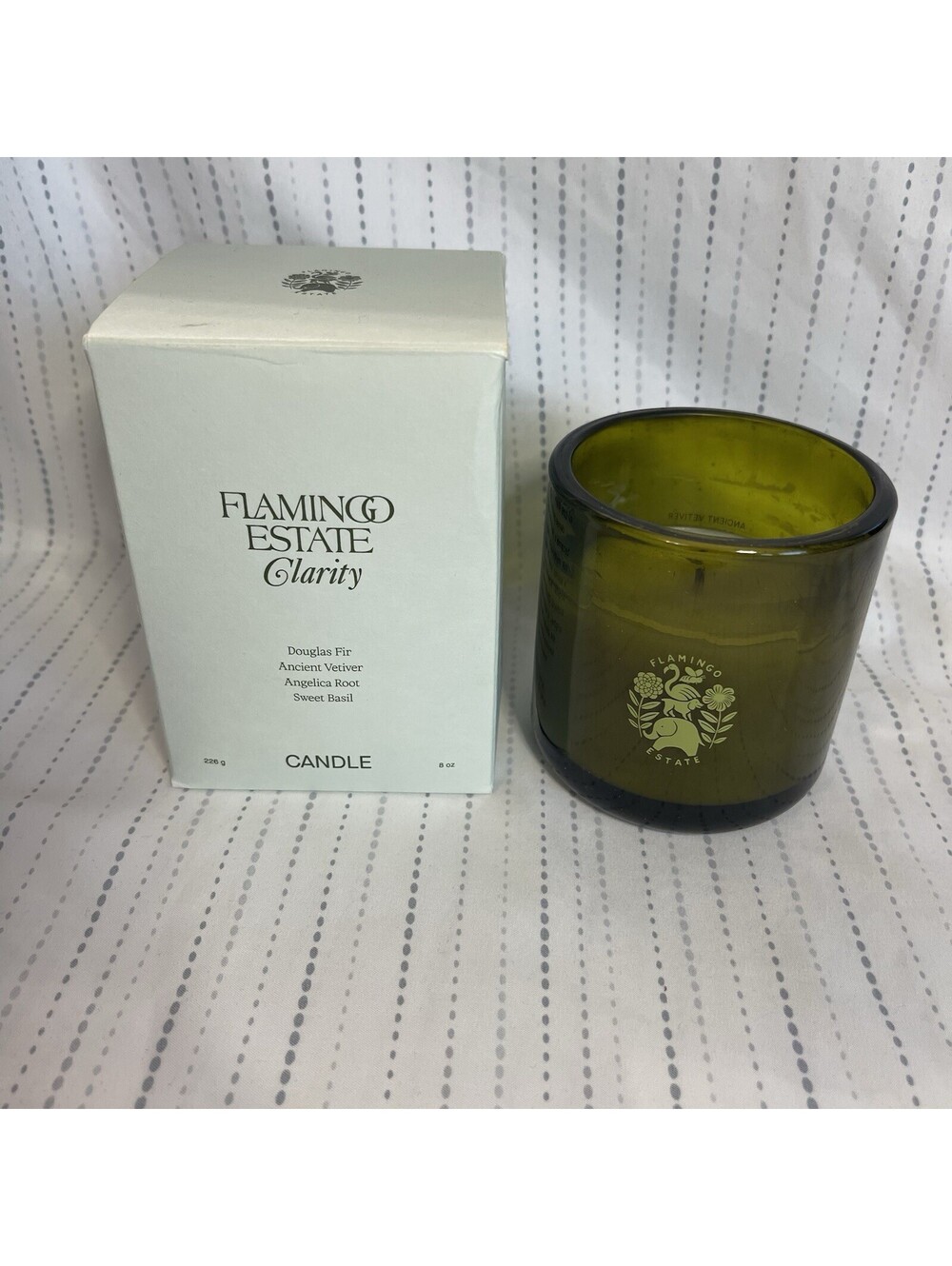 Flamingo Estate 8oz Clarity Pre Owned (Half Burned) Vegetable Wax